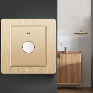 TEP暗装墙壁开关插座面板 86型香槟金感应楼道开关触摸延时开