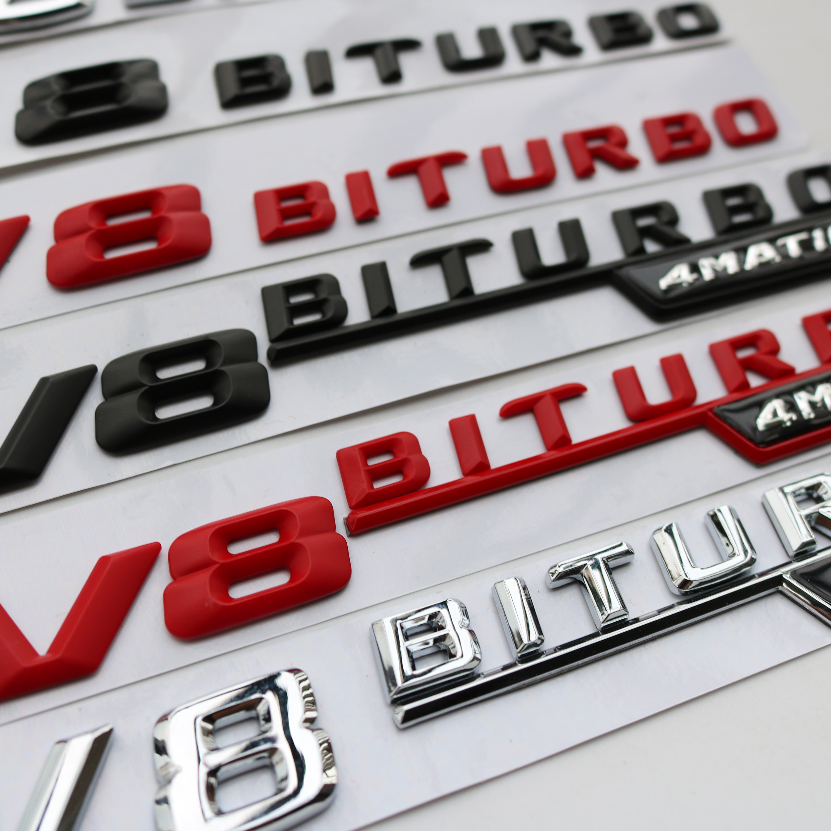 适用于奔驰V8 V12 BITURBO4MATIC叶子板标车标TURBO 4MATIC AMG标 - 图0