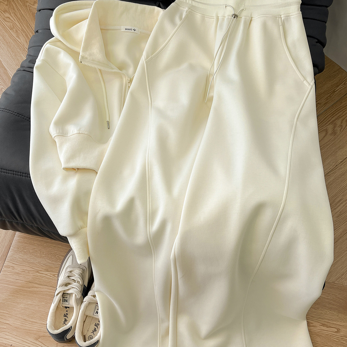 舒适哲学！连帽短款卫衣开衫外套女休闲运动裤高级感松弛慵懒套装,淘宝优惠券,粉丝福利购,淘宝优惠卷