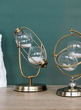 创意抽象地球仪沙漏桌面摆件客厅