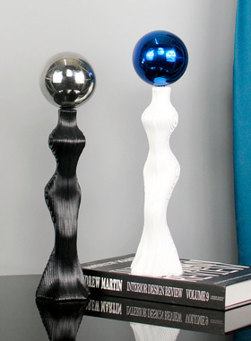 树脂北欧现代客厅黑白艺术装饰品