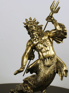 希腊神话海皇波塞冬雕像树脂摆件