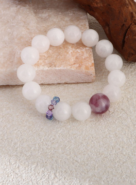 天然多宝水晶手串黄塔晶蓝晶月光石紫锂云母双圈串珠手链珠宝手饰