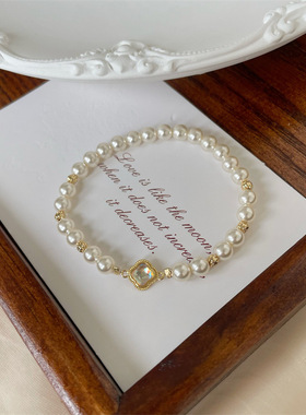 花朵天然淡水珍珠手链珠子不掉色女轻奢小众精致闺蜜高级感手饰