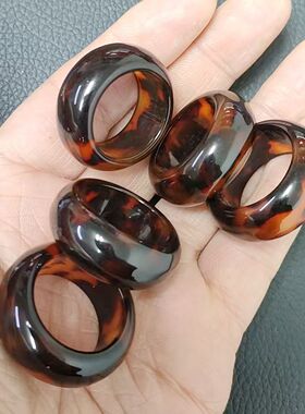 瑁色满血工艺豹纹文玩戒指