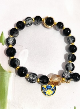 原创设计黑色碎花珠手链高级感气质显白手串闺蜜礼物景区礼品