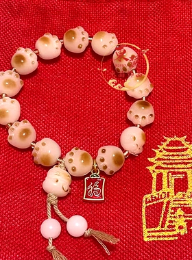 直播景区供货白玉菩提猫爪手链