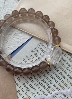 天然灰玛瑙烟灰色高级感白水晶随行diy简约百搭低调水晶手串礼物