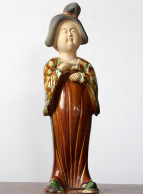 做旧仿古唐三彩女俑乐俑收藏仕女