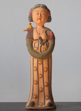 仿古唐三彩陶瓷女俑仕女俑摆件