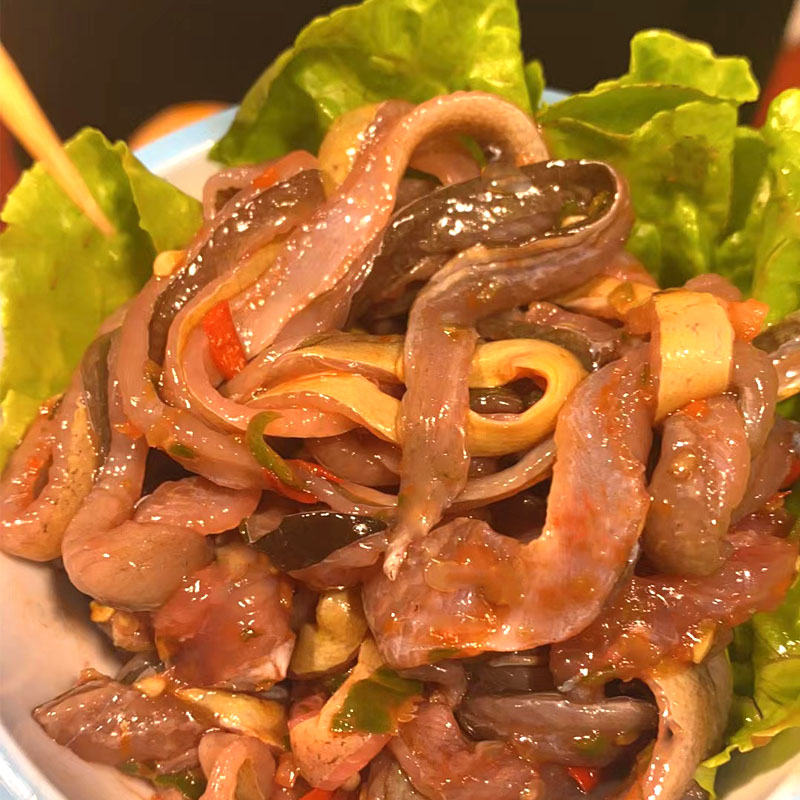 鳝鱼丝 火锅食材 餐饮饭店商用家庭火锅冷冻生鲜 藤椒味鳝鱼130克 - 图2