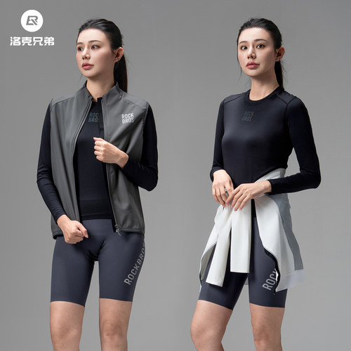 洛克兄弟抓绒骑行服内搭衣长袖上衣保暖运动打底内衣轻薄透气男款 - 图2