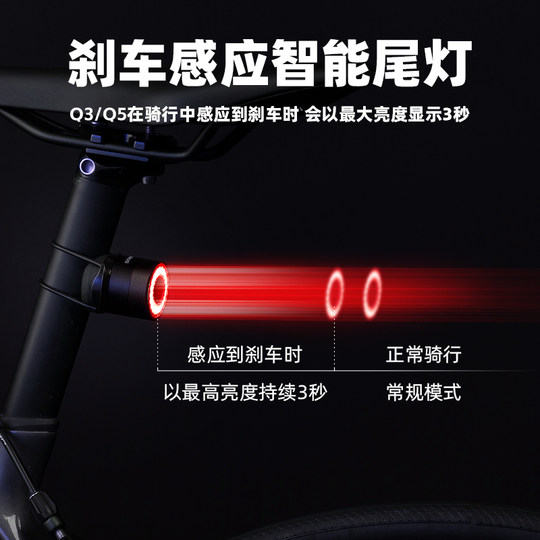 洛克兄弟自行车夜骑灯山地车公路车前灯防雨刹车尾灯骑行装备配件