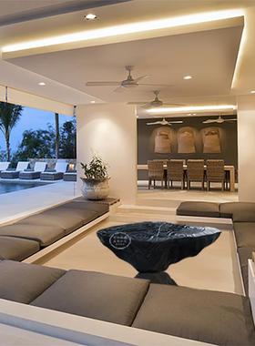 轻奢风落地招财水滴大理石装饰品