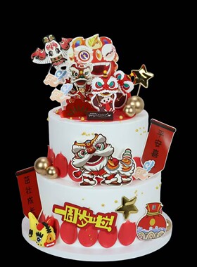 双层新款蛋糕模型仿真流行创意鲜花卡通塑胶生日蛋糕橱窗展示样品