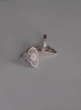 手工戒指凉山彝族女戒环民族风闺蜜戒蕾丝复古开口可调节镀银戒