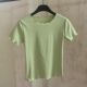 Fungus edge pure cotton casual short sleeve round neck basic women