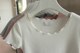 Fungus edge pure cotton casual short sleeve round neck basic women