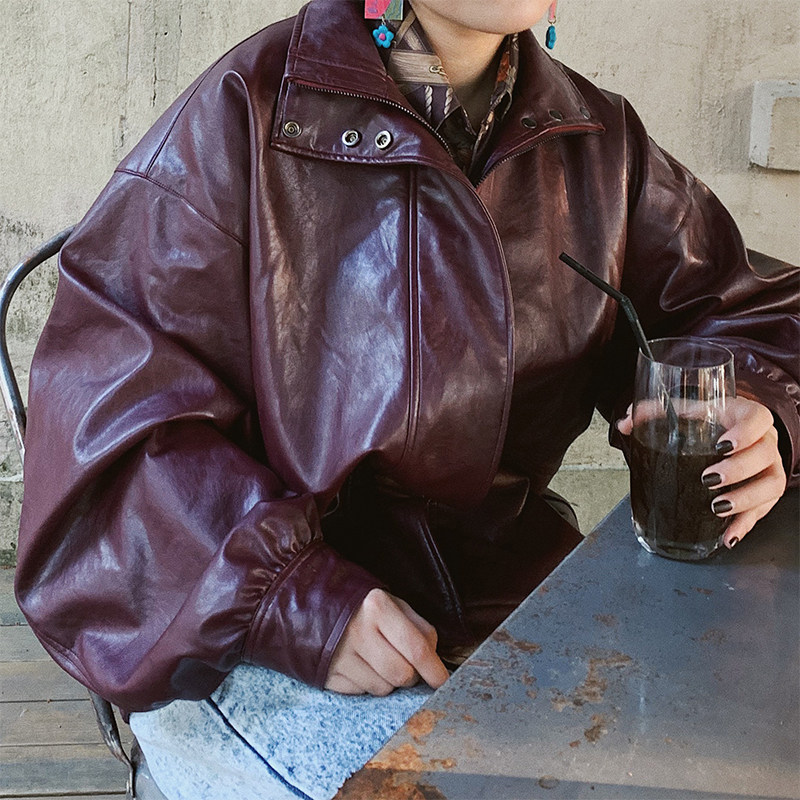 化学少女「朋克乐手」黑色复古加绒皮衣厚外套女美式机车夹克秋冬,淘宝优惠券,粉丝福利购,淘宝优惠卷