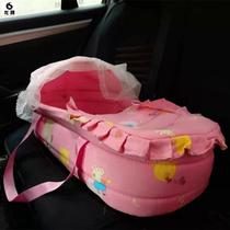 In-car baby lift basket coaxed sleeping cot sleeping bed to go out safely Blue newborn convenient sleeping travel early birth cohort