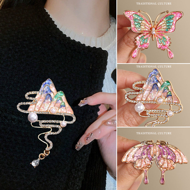 中秋节非遗手工diy螺钿胸针材料包仿点翠贝壳发簪发夹配饰品礼物,淘宝优惠券,粉丝福利购,淘宝优惠卷