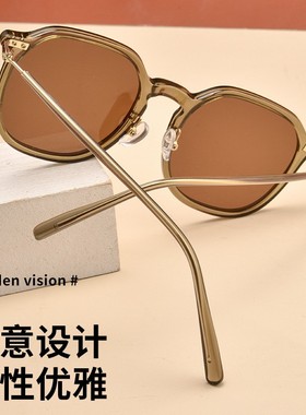偏光大框女茶色墨镜近视太阳镜