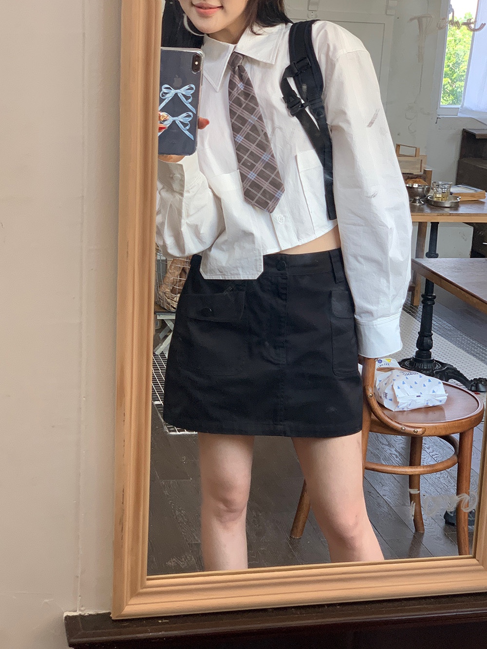 【0725】不规则衬衫长袖基础款学生制服秋冬学院风内搭抗皱衬衣女