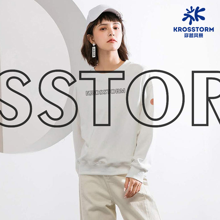 KROSSTORM穿越风暴男女款休闲运动连针织 圆领套头卫衣010095 - 图0