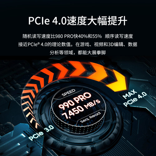 三星990pro固态硬盘1t游戏m2笔记本ssd台式机电脑pcie4.0电竞2TB - 图1