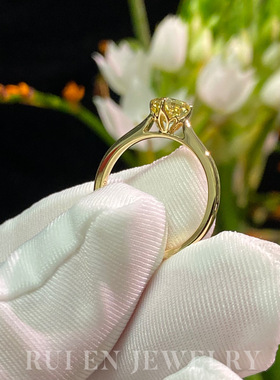18k金婚戒钻戒四爪莫桑石欧美女