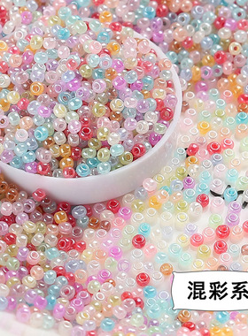 国产超优玻璃米珠冰种仿玉石diy