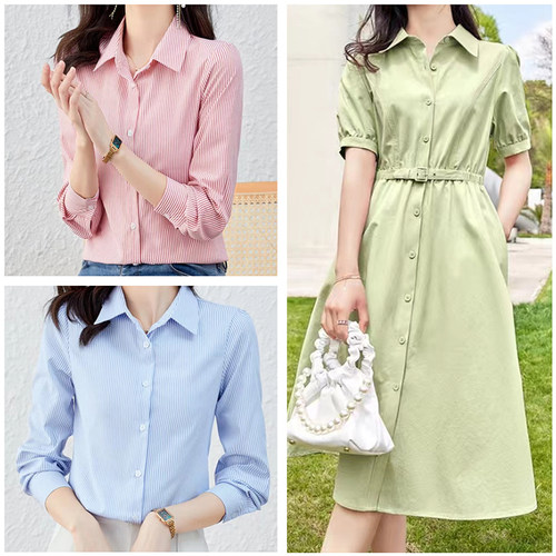 珠光衬衣扣子彩色圆形衬衫短袖针织钮扣女士连衣裙雪纺T恤小纽扣 - 图1