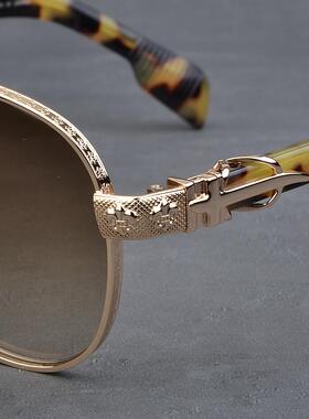 奢华剋罗心复古大脸遮阳太阳镜男