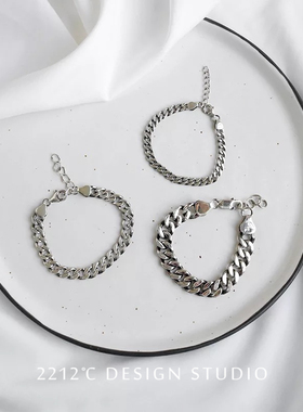 孔孝真复古纯银情侣手链