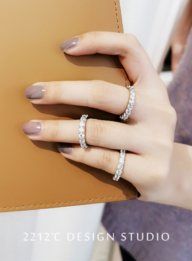 百搭锆石质感时尚风银戒指