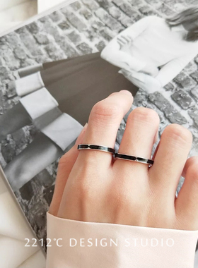 2212cs925纯银chic女男开口戒指