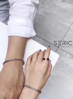 纯银盒子手链复古做旧情人节礼物