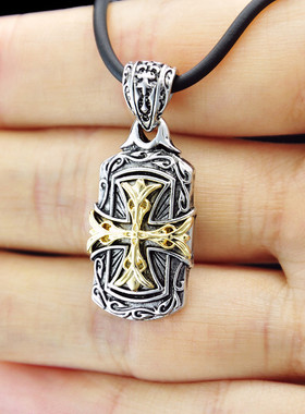 十字架手工男士项链吊坠