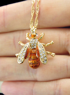 逼真蜜蜂 情趣造型吊坠 镀金款 配项链 釉彩水钻 女式1