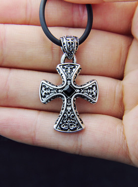 圣殿骑士手工项链十字架吊坠