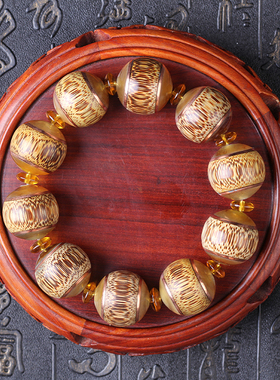 天然龙血金丝竹镶嵌羊角男女手串