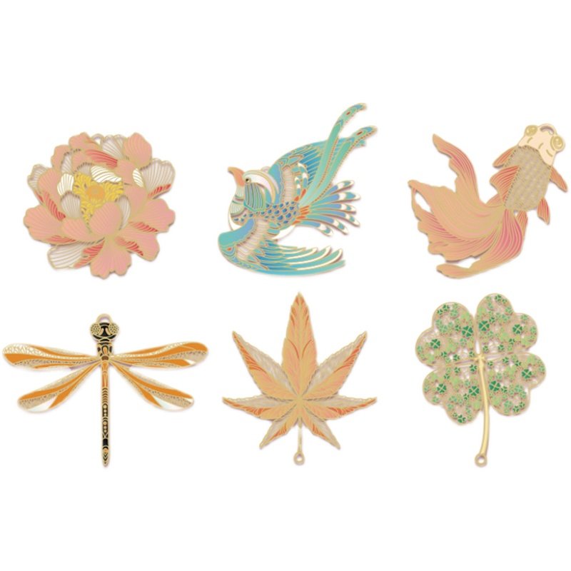 花鸟鱼虫万物可爱国潮古风金属渐变镂空艺术书签清新简约精致礼物,淘宝优惠券,粉丝福利购,淘宝优惠卷