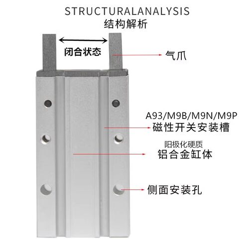 180度开闭气爪MHC2-10D 气动手指气缸MHY2-16D MHY2-20D/25D现货 - 图1