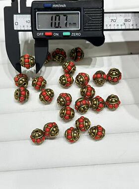 尼泊尔纯铜镶嵌隔珠手链文玩手工DIY手串编织饰品配饰配珠