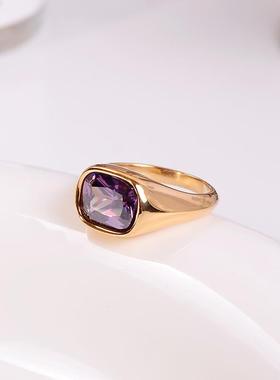 欧美时尚新款黑锆石钛钢戒指