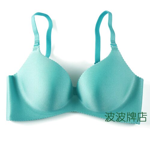 无痕调整型绿色豹纹小胸V型上托聚拢厚杯70D70E75D圆盘胸内衣文胸 - 图1