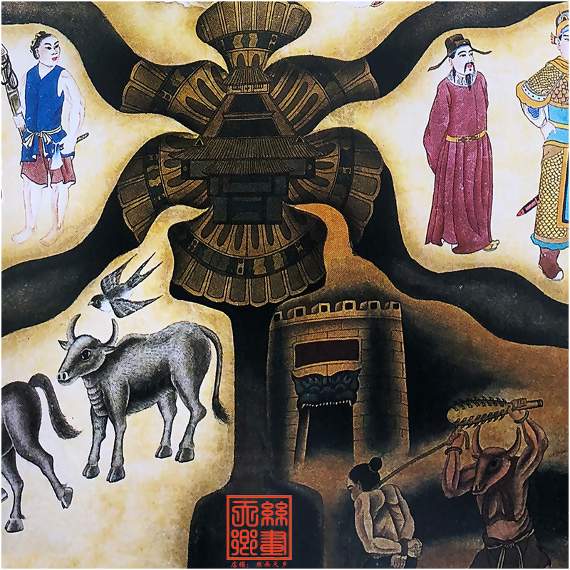 地狱画佛像菩萨六道轮回生死图因果报应图道场挂画丝绸卷轴画包邮_虎窝淘