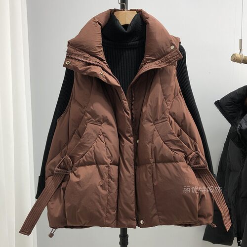 轻奢爆款2025新款羽绒棉马甲女士大码背心立领大码加厚宽松马夹潮 - 图2