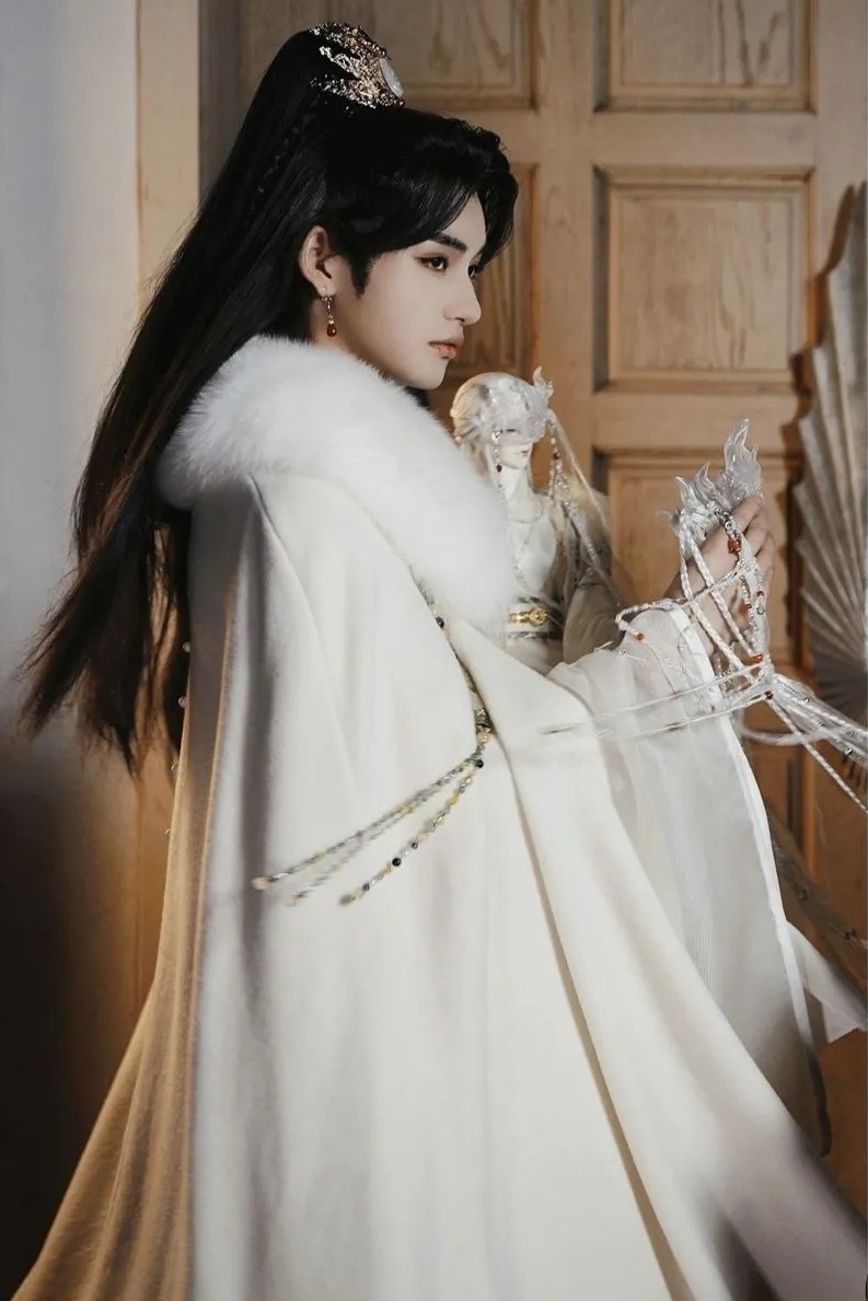 斗篷汉服女加绒加厚中国风大毛领保暖毛呢披肩外套披风秋冬款年会,淘宝优惠券,粉丝福利购,淘宝优惠卷