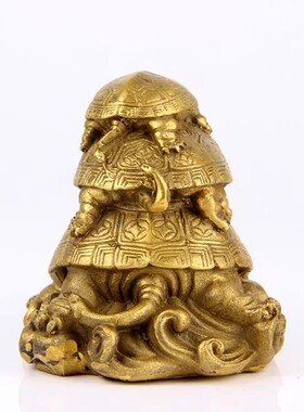 家居风水吉祥物 铜艺品 铜制 三代龟 铜乌龟